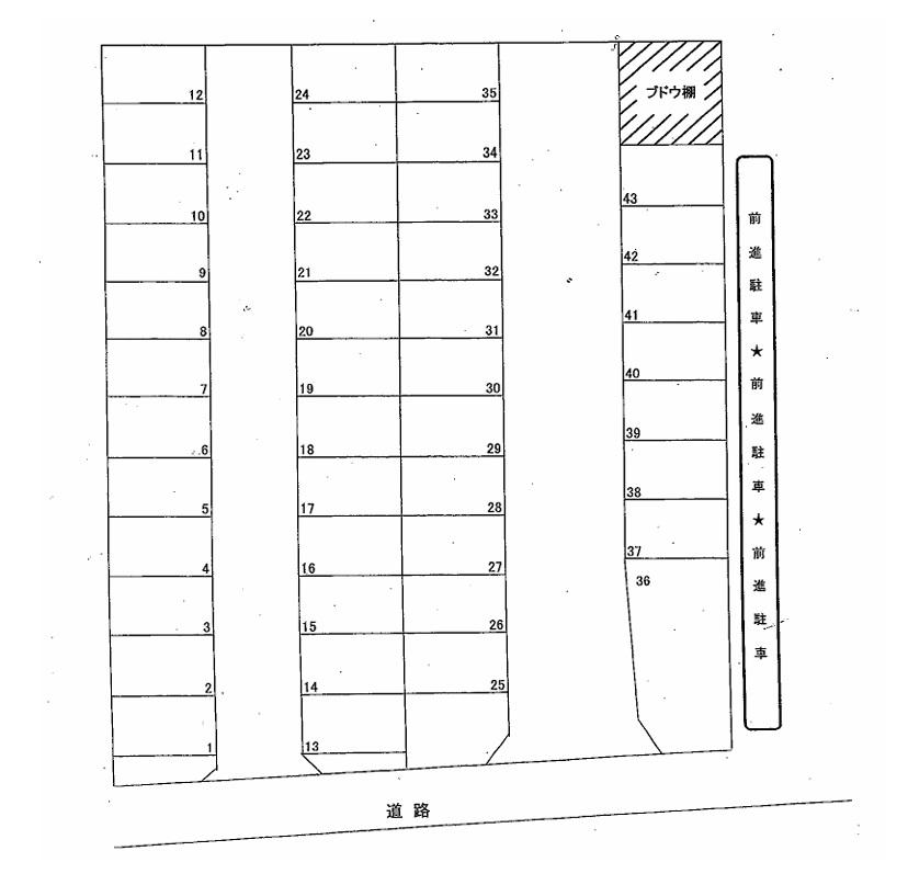 興津トキ子駐車場(久野27-1)の駐車配置図