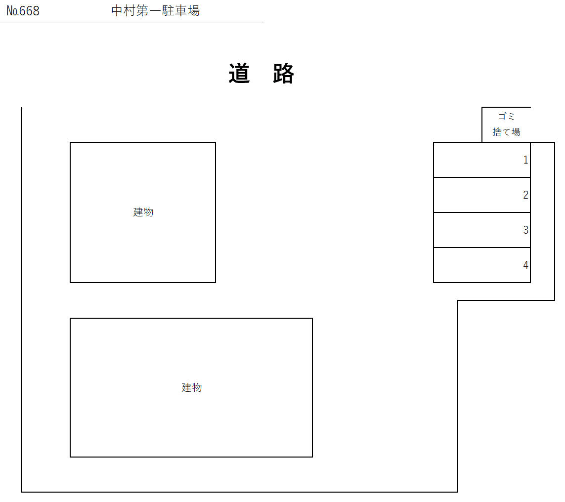 中村第一駐車場の駐車配置図