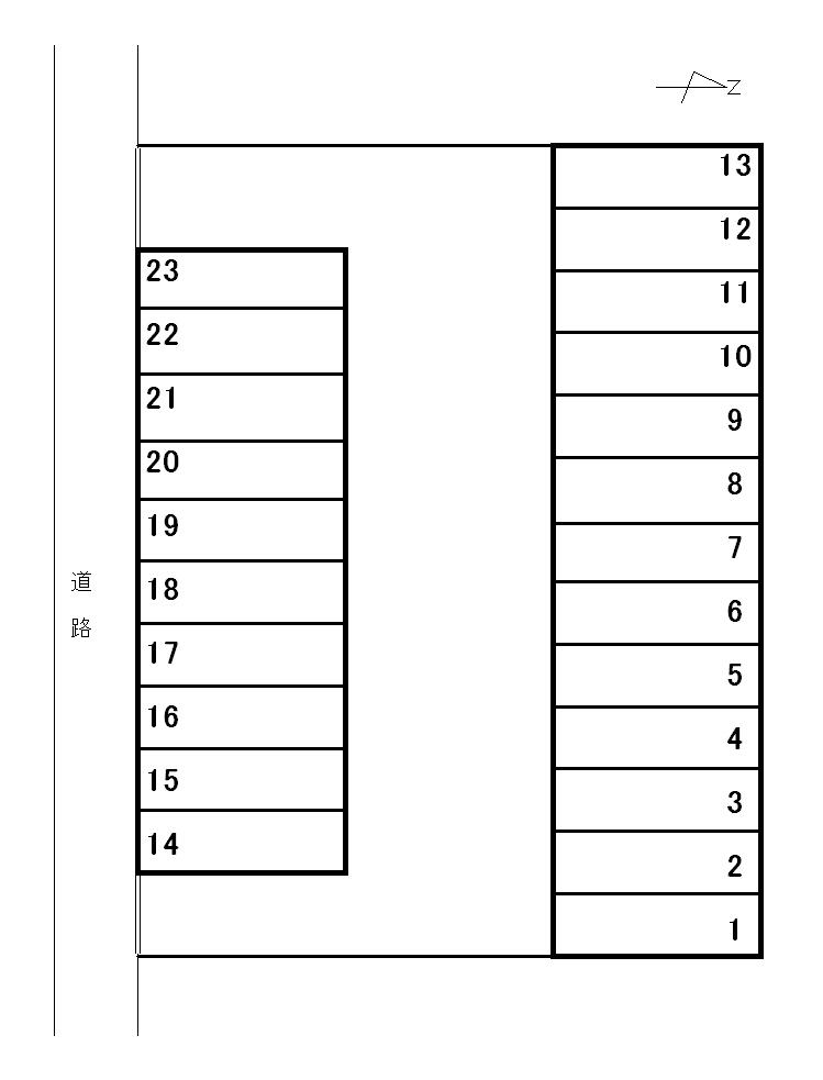 松本中央駐車場の駐車配置図