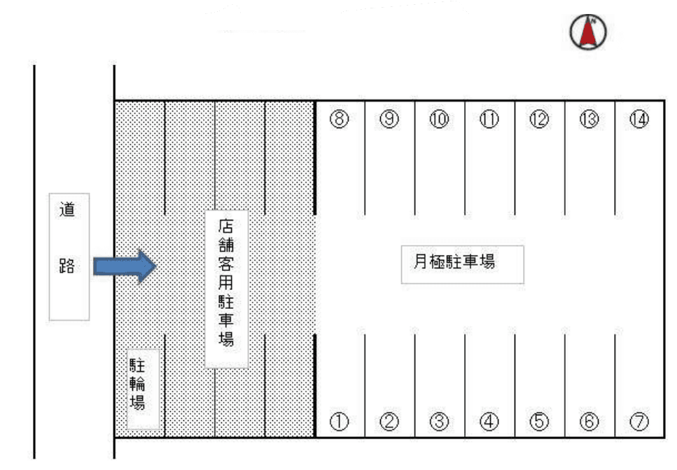 和田町K駐車場の駐車配置図