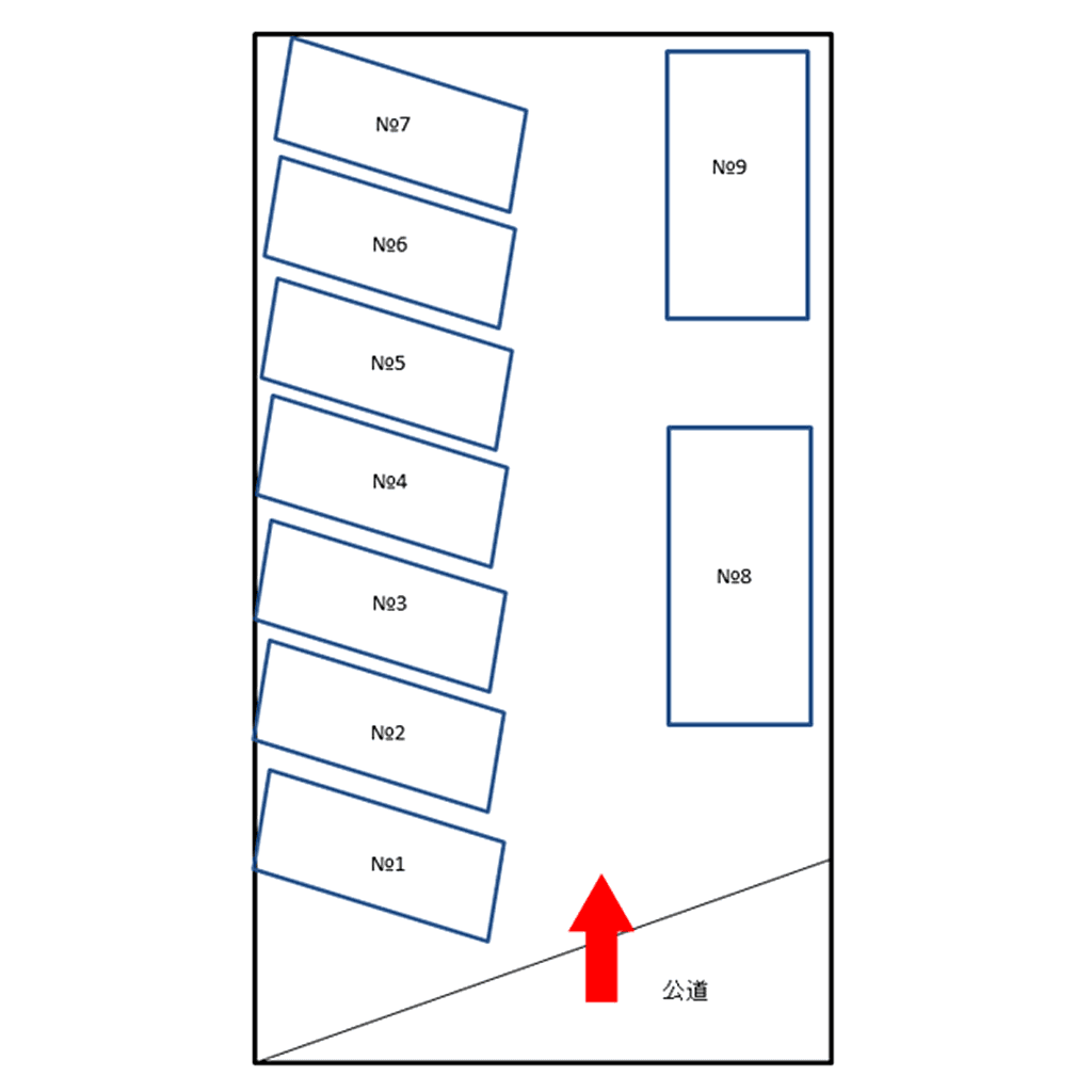 勝又第二駐車場の駐車配置図