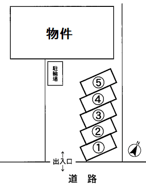 コーポむかい駐車場の駐車配置図