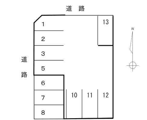 川澄町3丁目Pの駐車配置図