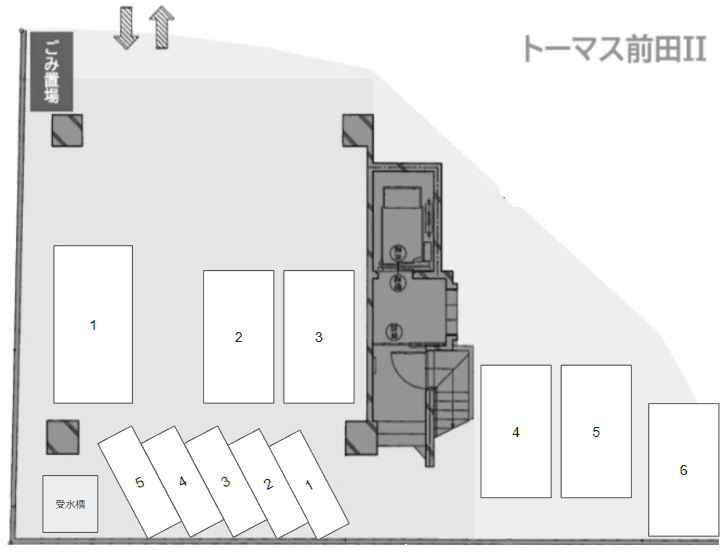 トーマス前田2の駐車配置図