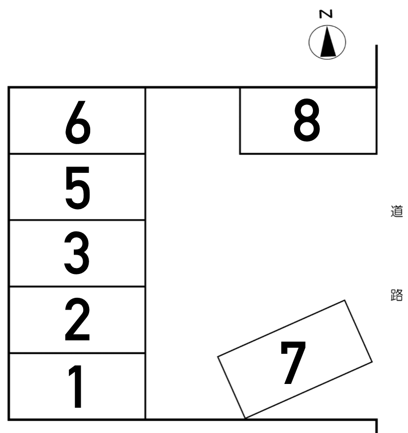 三上B 駐車場の駐車配置図