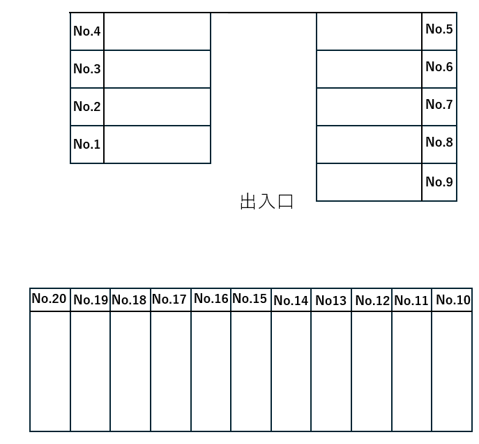 常盤3丁目駐車場の駐車配置図