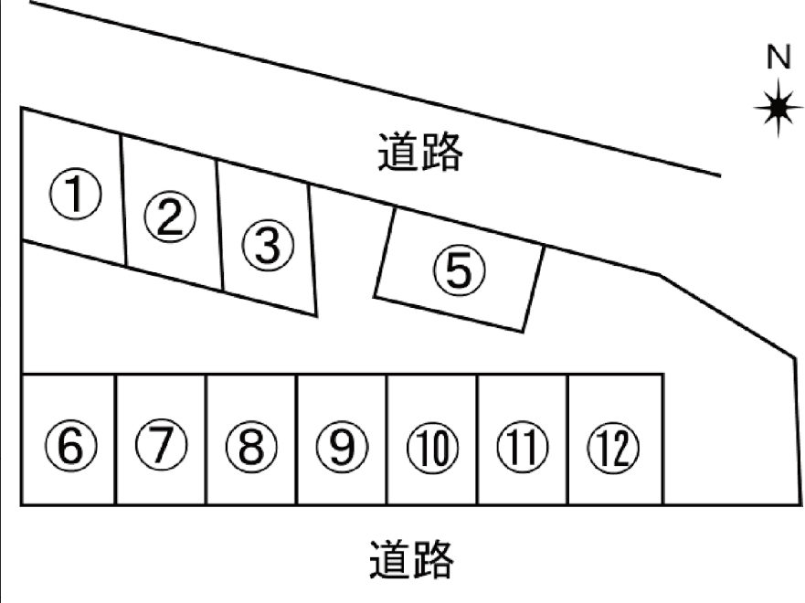 江木町第3月極駐車場の駐車配置図