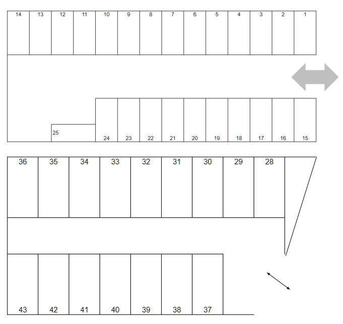 平戸グリーンヒル駐車場の駐車配置図