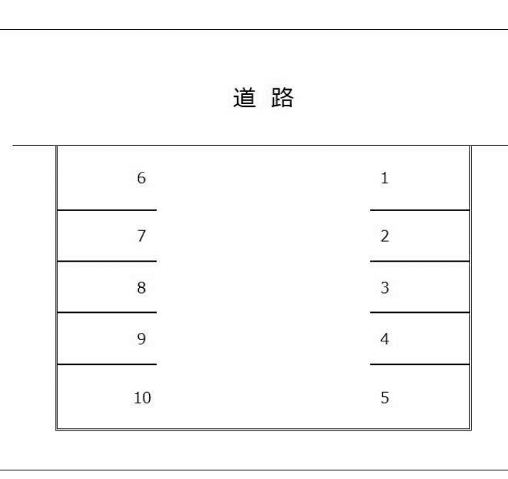 高丘西3丁目52駐車場 の駐車配置図