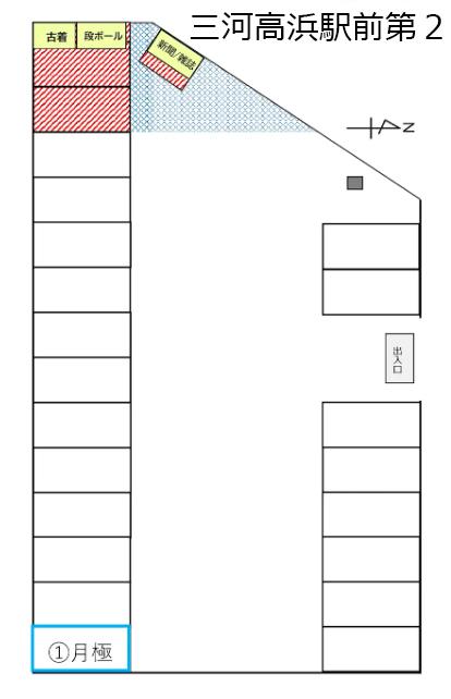 三河高浜駅前第2の駐車配置図