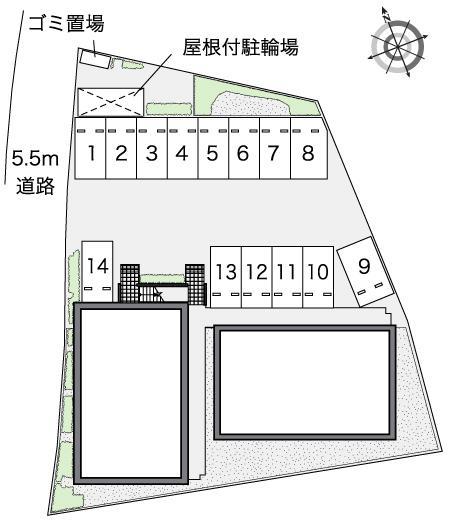 Crib塚間(43853)の駐車配置図