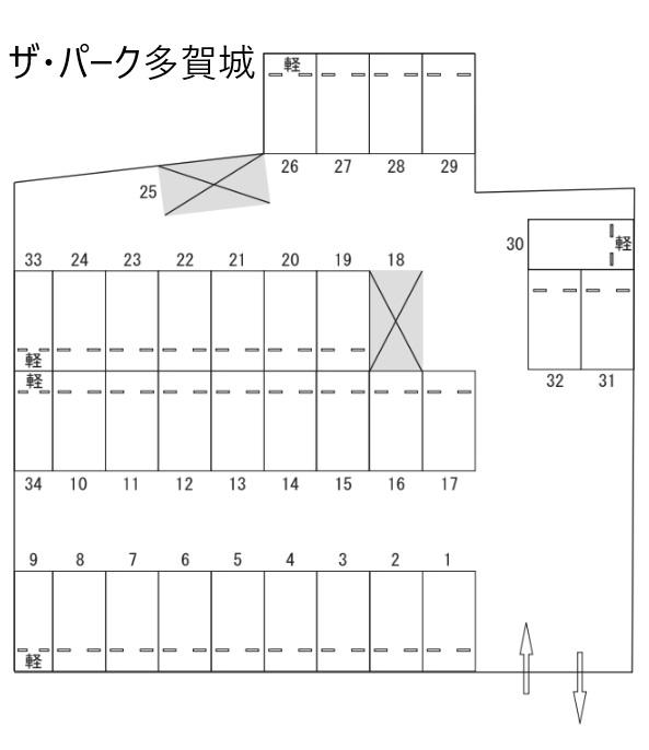 ザ・パーク多賀城の駐車配置図