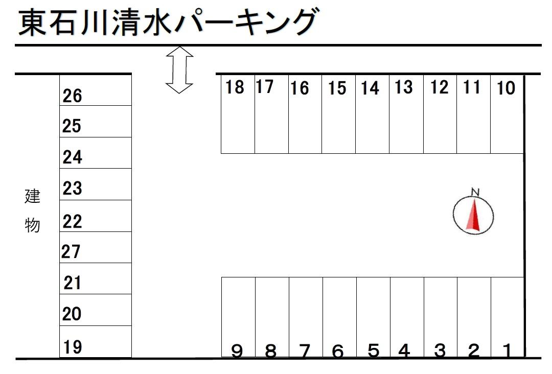 東石川清水パーキングの駐車配置図