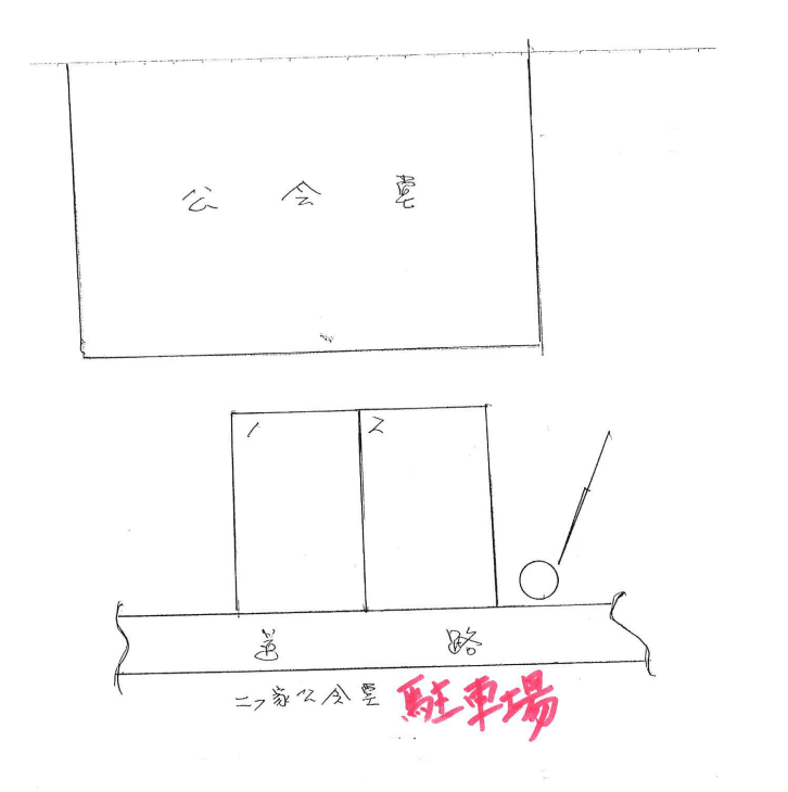 二ツ家公会堂駐車場の駐車配置図