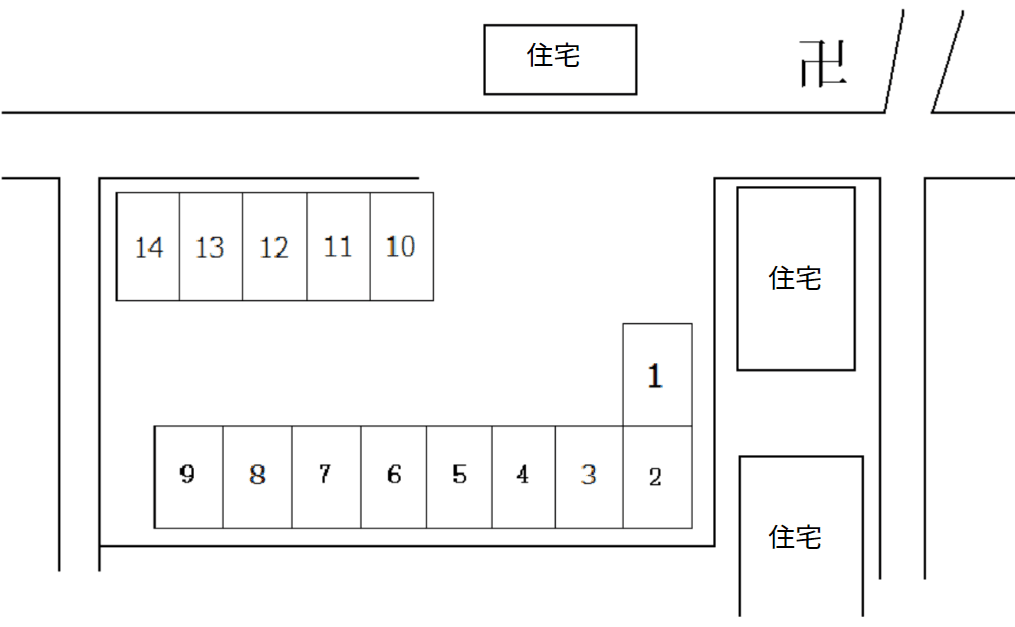 奈多2丁目浜崎駐車場の駐車配置図