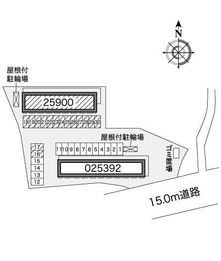 フラワーB(25900)の駐車配置図