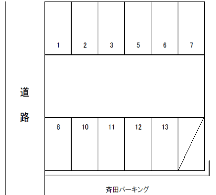 斉田第3パーキングの駐車配置図