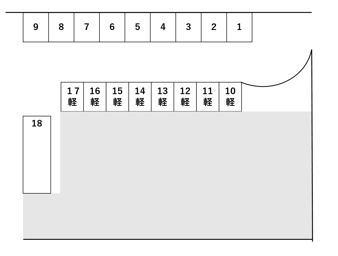 TAIYO駐車場の駐車配置図