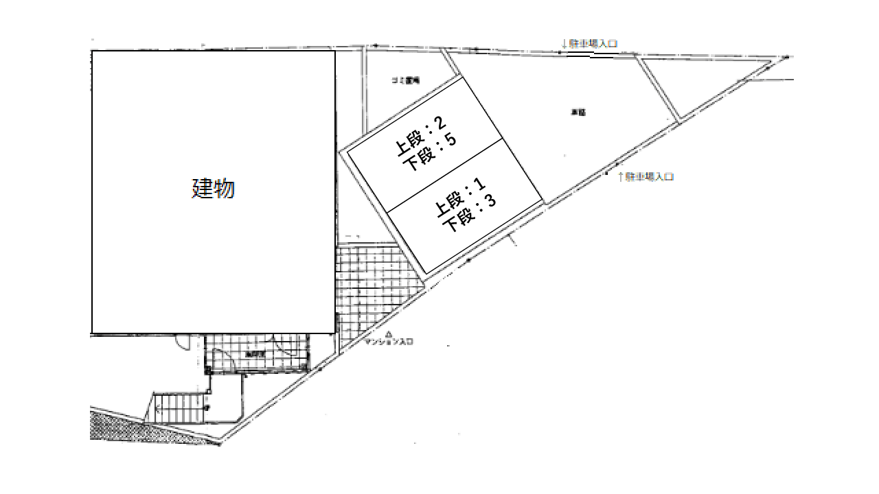 プリマベーラB棟の駐車配置図