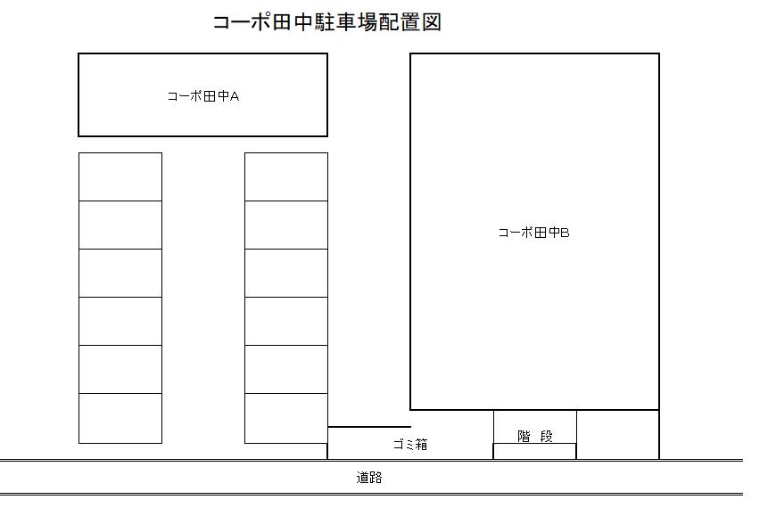 コーポ田中の駐車配置図