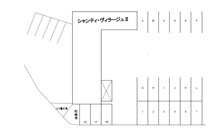 シャンティ ヴィラージュⅡの駐車配置図