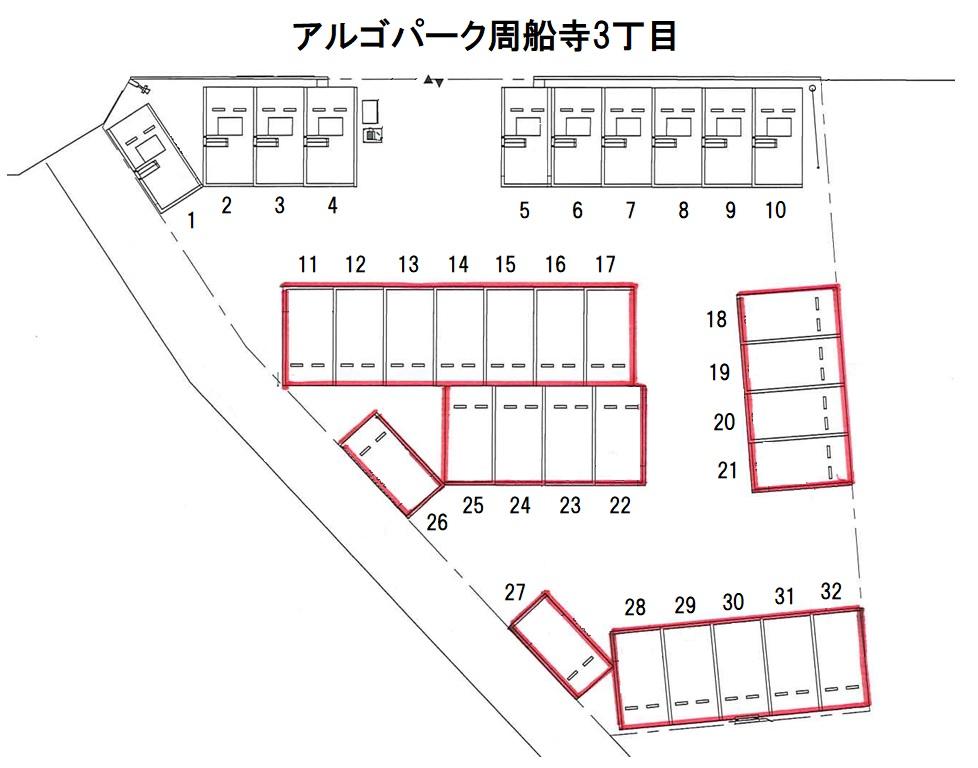 アルゴパーク周船寺3丁目の駐車配置図