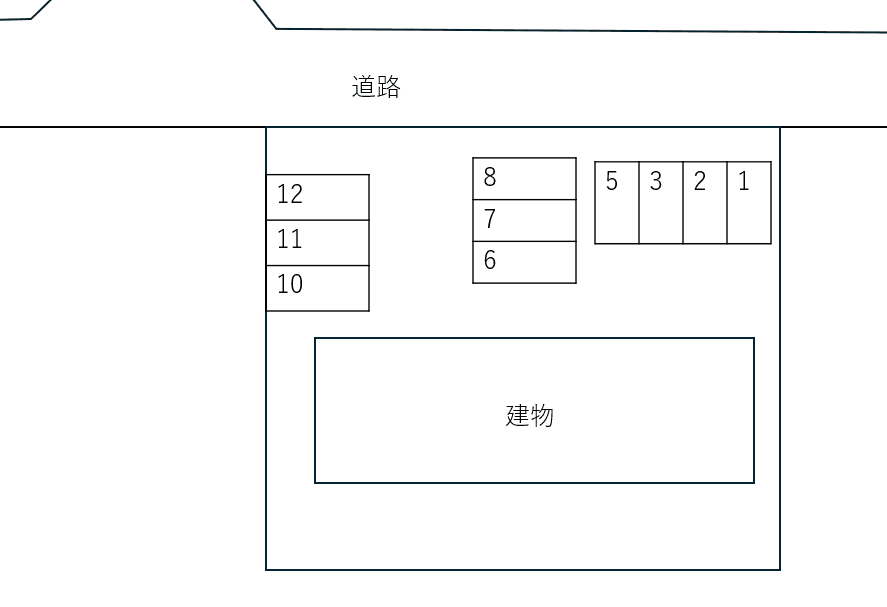 アンソレイエAの駐車配置図