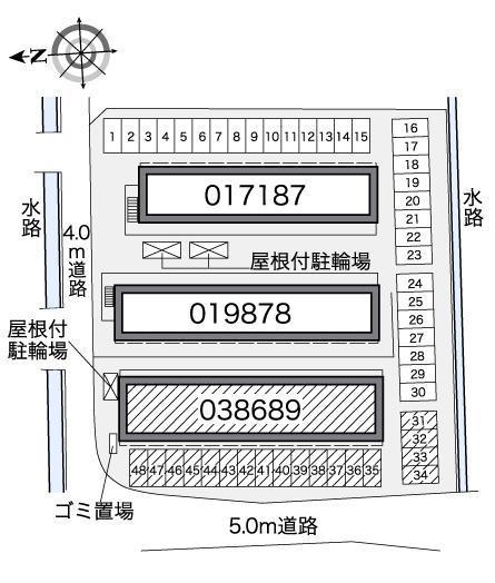 古川Ⅲ(38689) 敷地外駐車場の駐車配置図