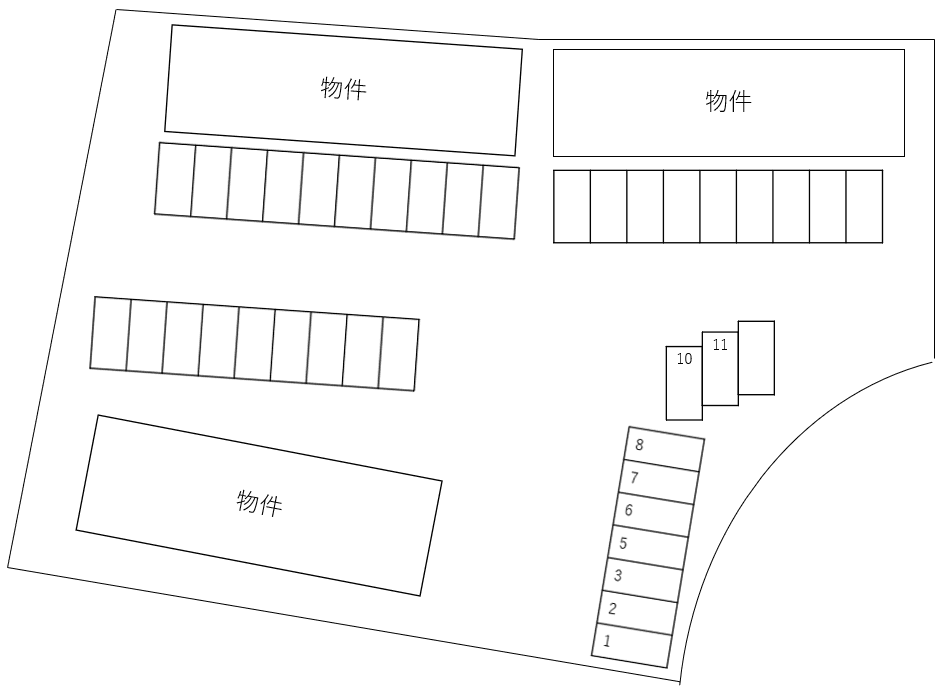 Hppiness Town BC別駐車場の駐車配置図