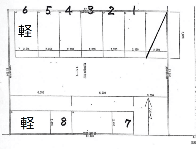 ゆりのき台第1の駐車配置図