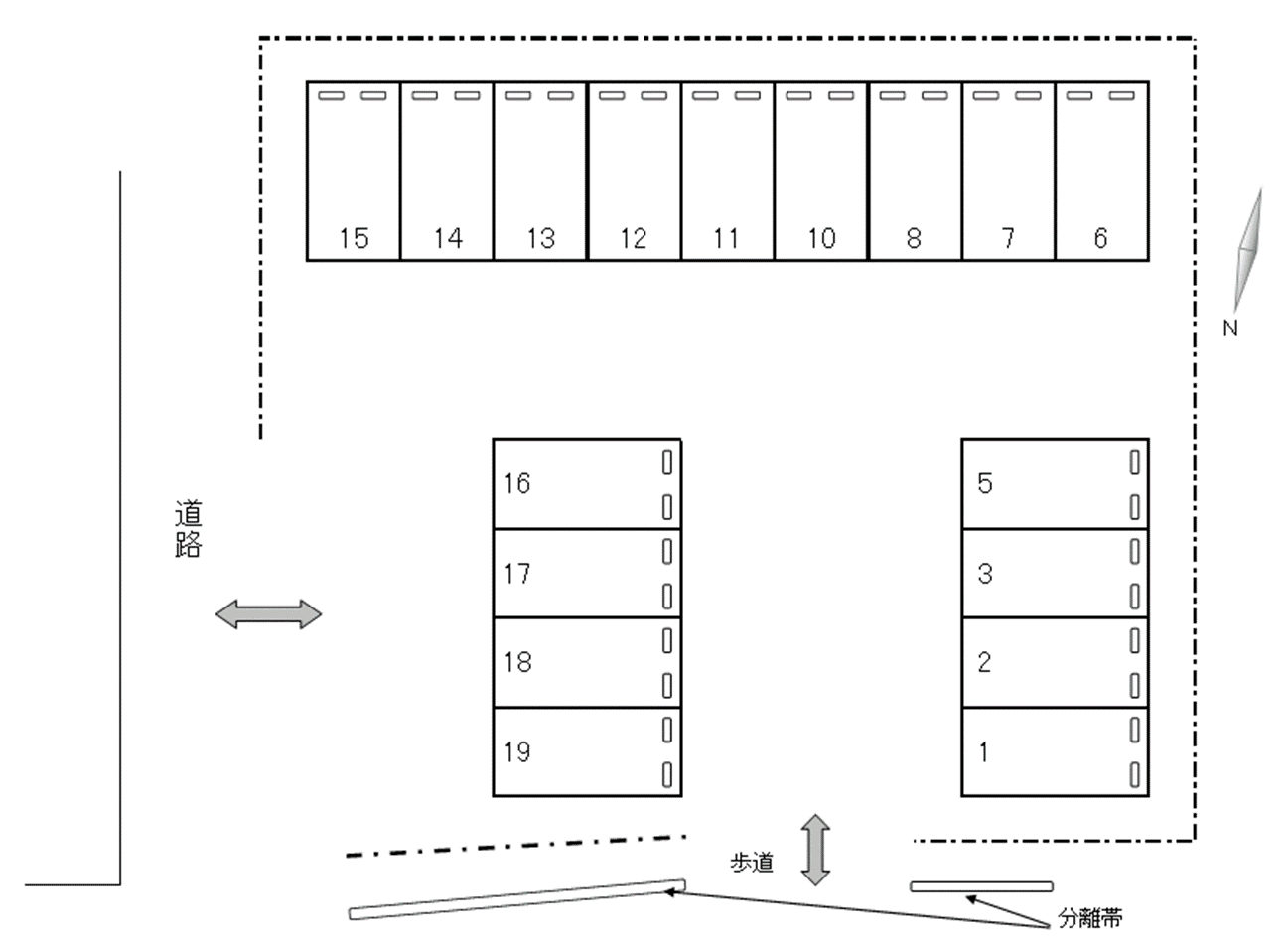 本町3丁目駐車場の駐車配置図