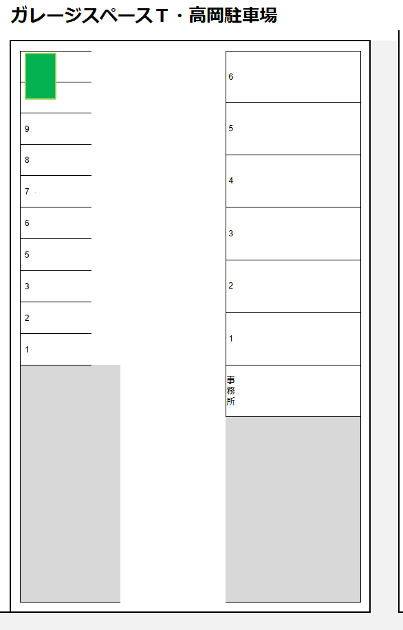 高岡駐車場の駐車配置図