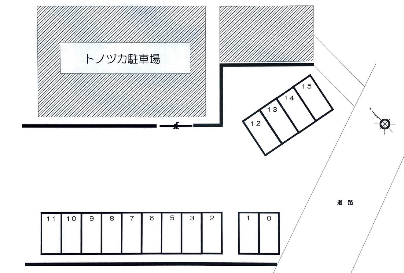 トノヅカ駐車場の駐車配置図