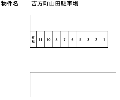 吉方町2丁目301山田駐車場の駐車配置図