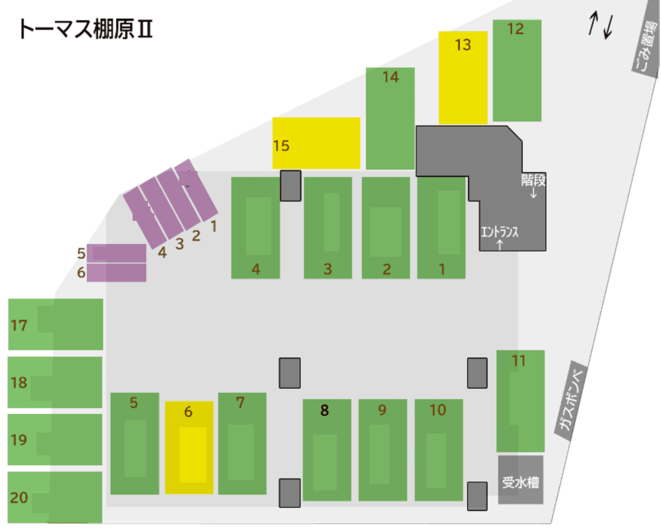 トーマス棚原Ⅱの駐車配置図