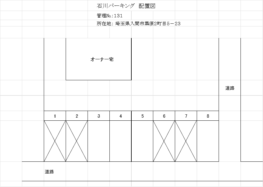 石川パーキングの駐車配置図