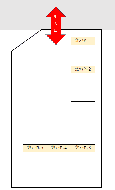 ココペリ敷地外駐車場の駐車配置図