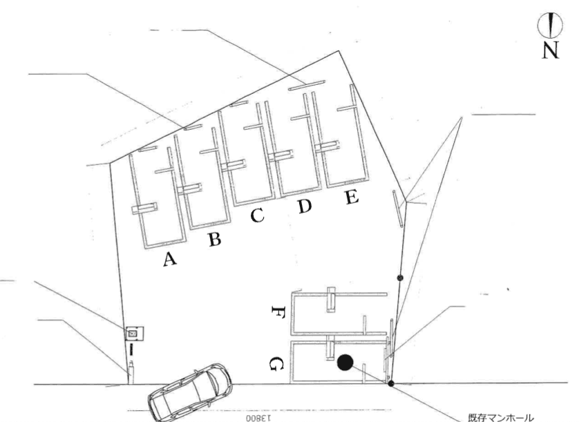 町谷原第4駐車場の駐車配置図