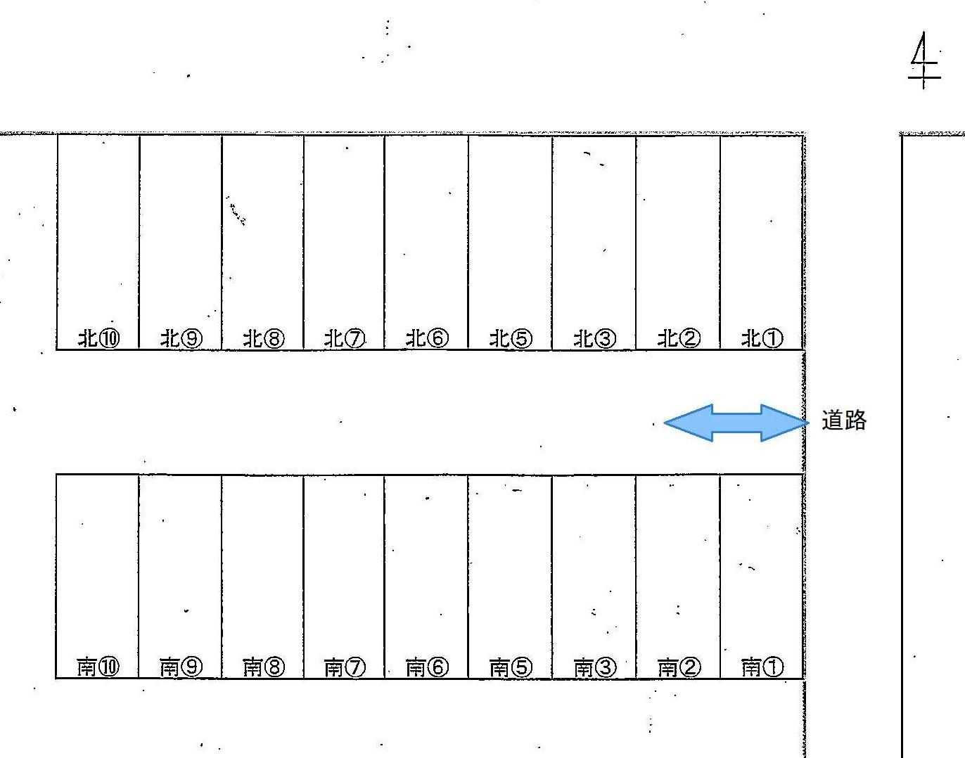 山田新居屋上権現85番・88番駐車場の駐車配置図