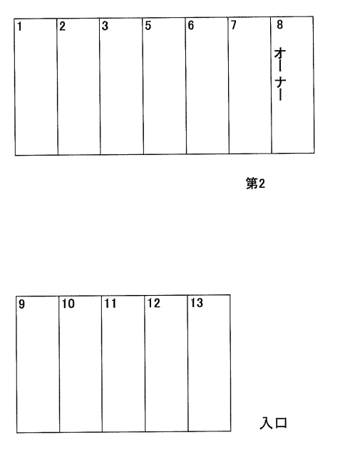 サンパーク第2駐車場の駐車配置図