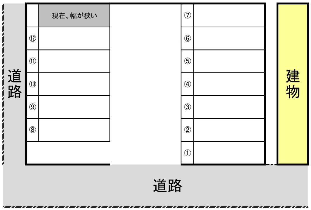 富士見が丘駐車場の駐車配置図