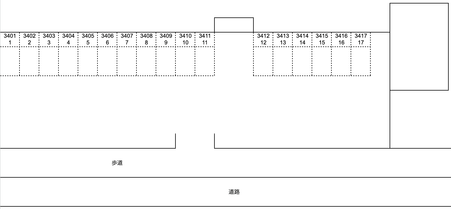 青木第4駐車場の駐車配置図