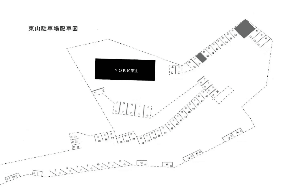 YORK東山2丁目パーキングの駐車配置図