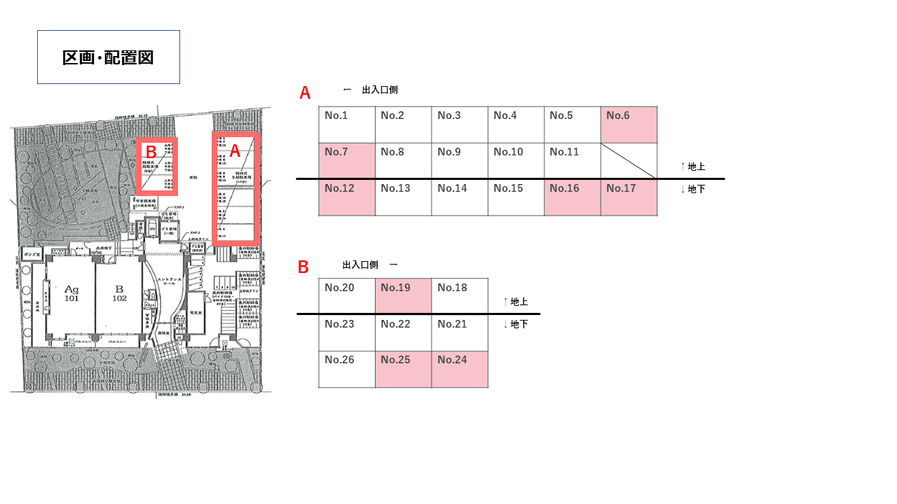 玉出西1丁目駐車場の駐車配置図