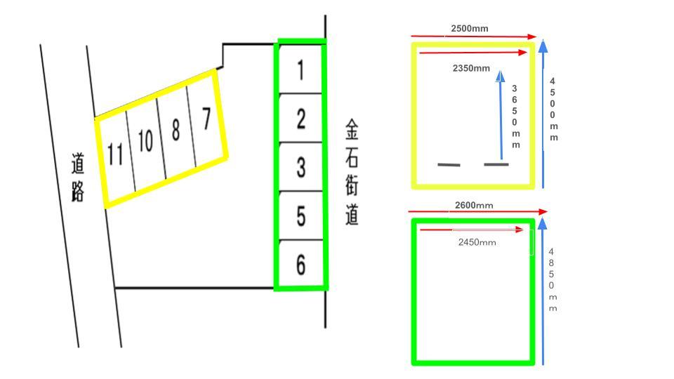 昭和町Tパーキングの駐車配置図