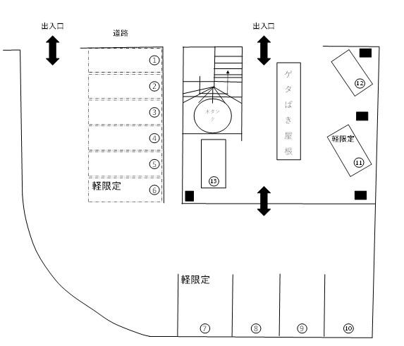 花城駐車場第2の駐車配置図
