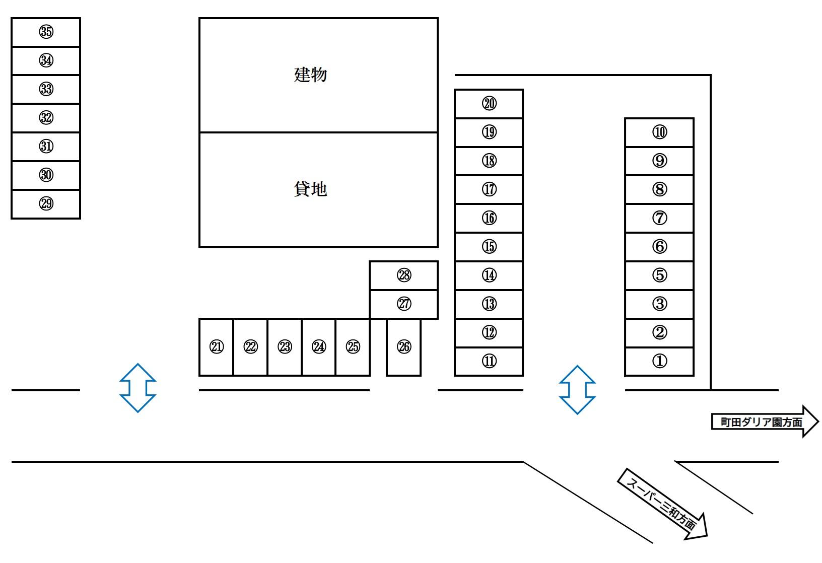 渋谷勝一駐車場の駐車配置図