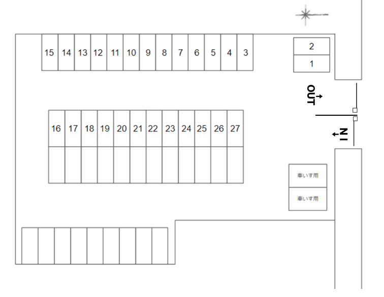 名東本通3丁目の駐車配置図