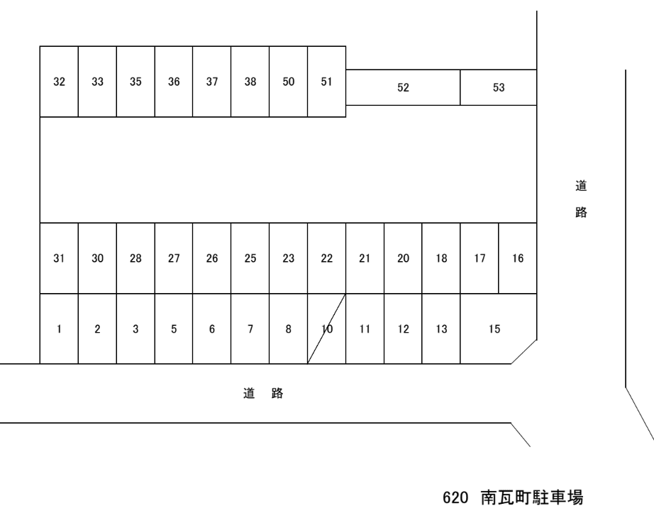 南瓦町駐車場の駐車配置図