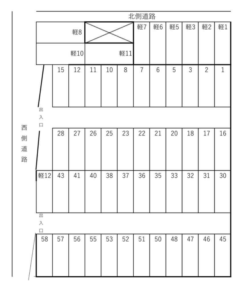 サンパーキング舟橋北町の駐車配置図